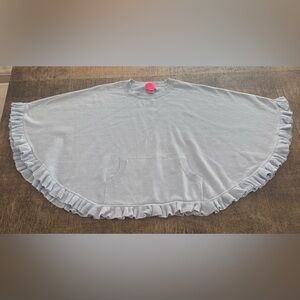 Lilly Pulitzer Girls Large Blue Poncho with Ruffle Hem
